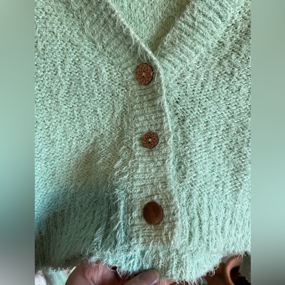 Free People Care FP Brianna Cardi – Eggshell Blue NWOT - Picture 2 of 6
